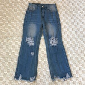Blue Distressed Women Jeans